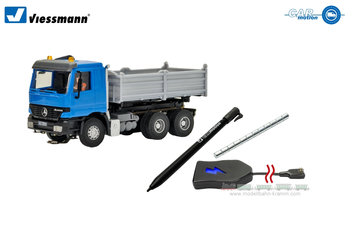 Viessmann 8000, EAN 4026602080000: H0 CarMotion basic starter set, MB ACTROSdump truck with rotating