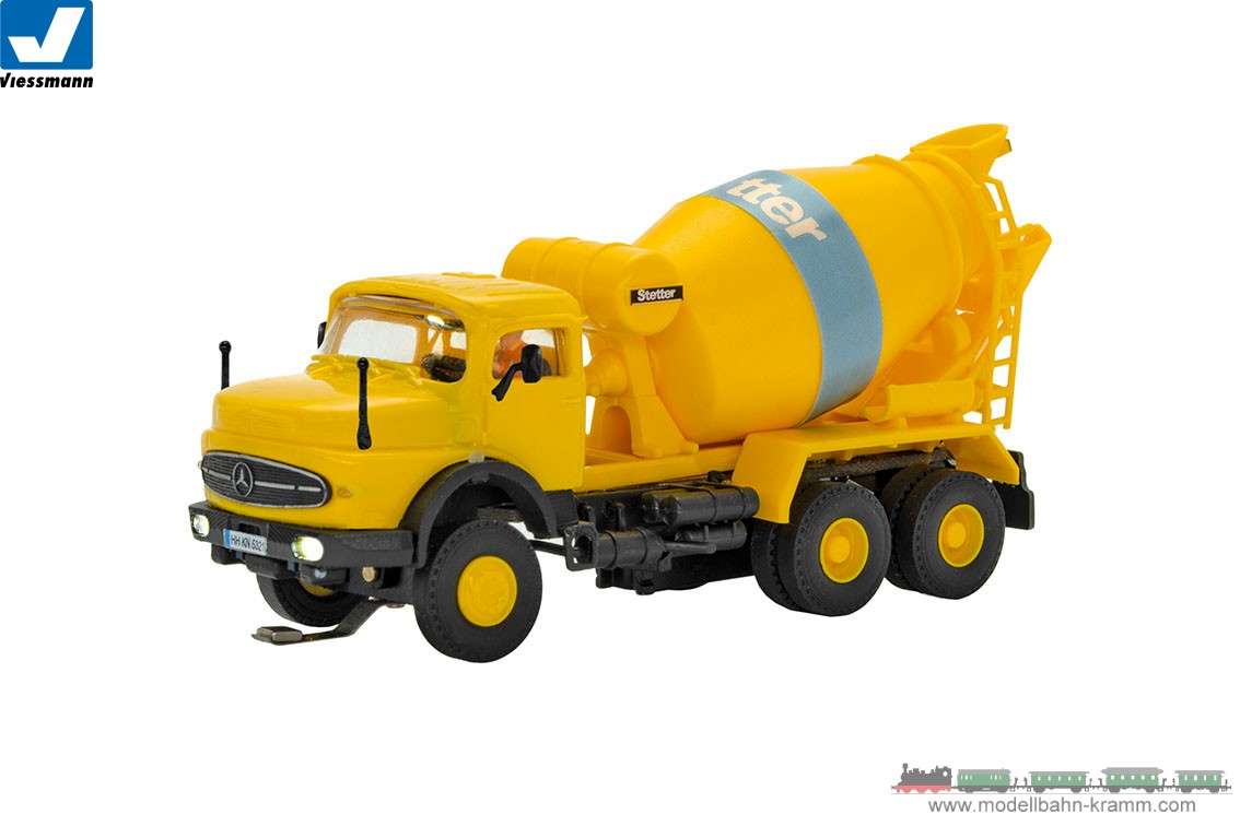 Viessmann 8017, EAN 4026602080178: H0 MB round bonnet 3-axle concrete mixer truck,basic, functional m