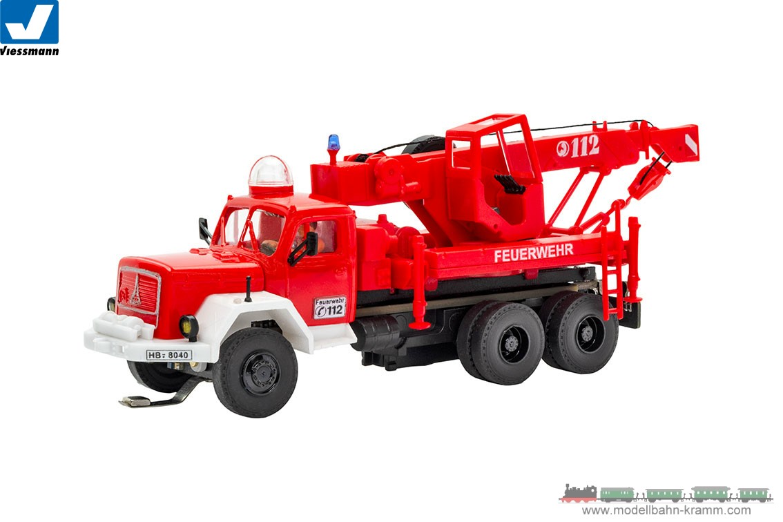Viessmann 8051, EAN 4026602080512: H0 Fire brigade MAGIRUS DEUTZ 3-axlerecovery crane, basic, functio