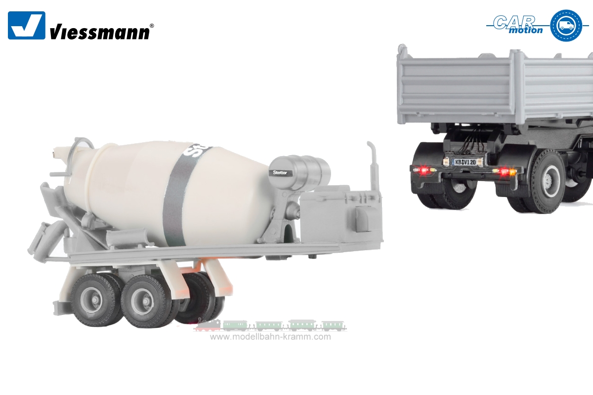 Viessmann 8230, EAN 4026602082301: H0 MB ACTROS 2-axle concrete mixer semitrailer,functional model