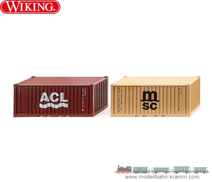 Wiking 001826, EAN 4006190018265: 1:87 Zubehörpackung - 20´ Container