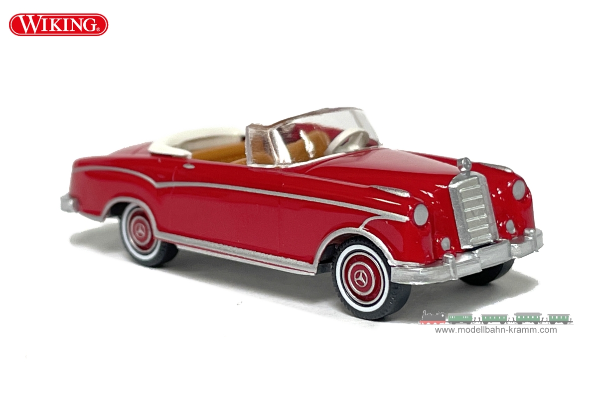 Wiking 014301, EAN 4006190143011: H0/1:87 MB 220 S Cabrio – rubinrot 1958-1960