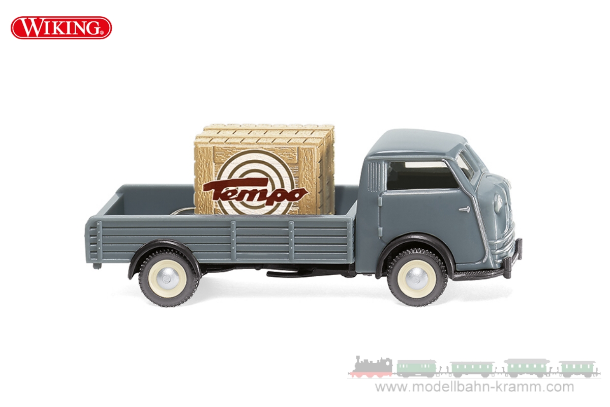 Wiking 033505, EAN 4006190335058: 1:87 Tempo Matador low-side flatbed - squirrel grey 1949-1952