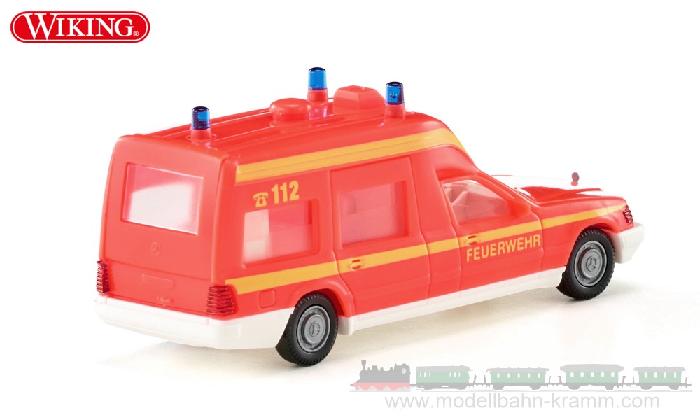 Wiking 060701, EAN 4006190607018: MB Binz Krankenwag. leuchtrot