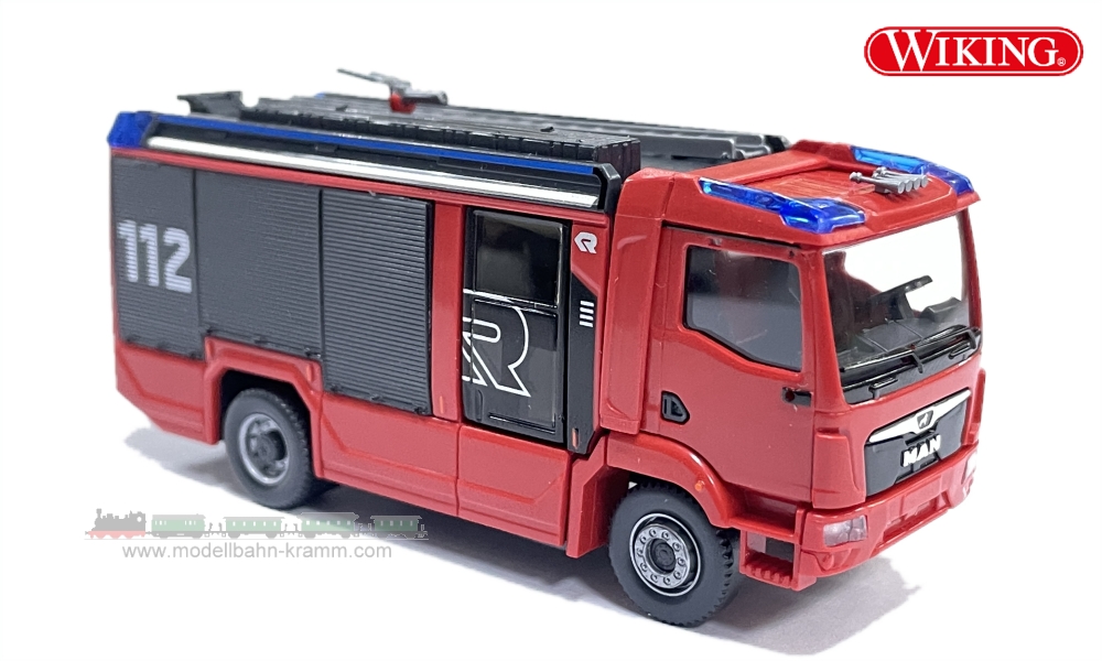 Wiking Feuerwehr LF 10/6CL Rosenbauer – Modellauto Spur N, 6,4x3,6x2 Cm, Weiß/rot, Einsatzfahrzeug
