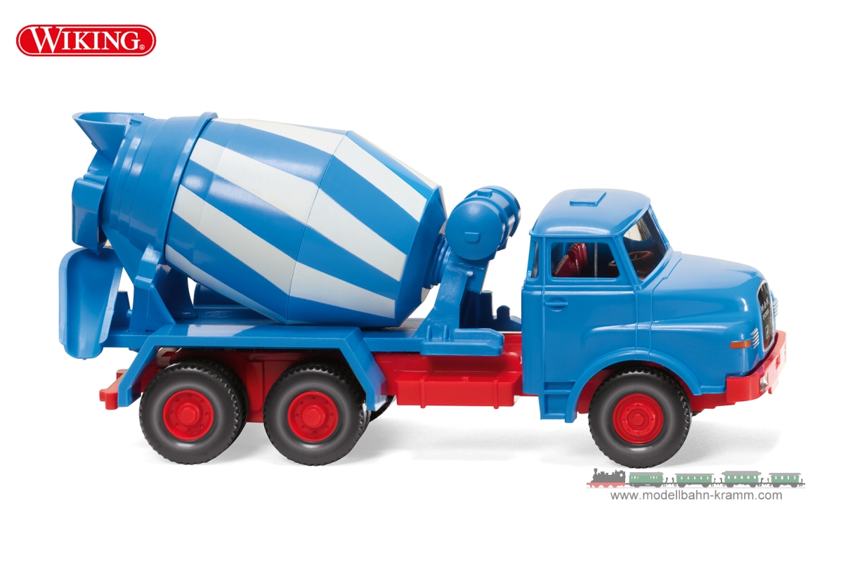 Wiking 068208, EAN 4006190682084: H0/1:87 Betonmischer (MAN) - blau/weiß