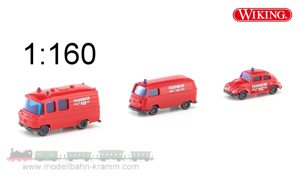 Wiking 093449, EAN 4006190934497: 1:160 3x Feuerwehrfahrzeuge