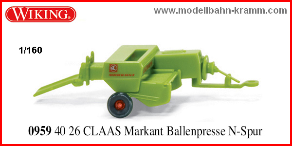 Wiking 095940, EAN 4006190959407: Ballenpresse Claas Markant -N