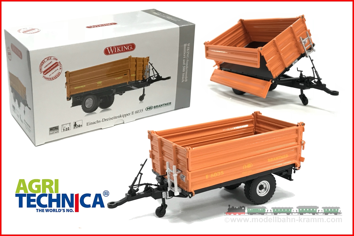 Wiking 877401, EAN 4006190998444: Einachs-Dreiseitenkipper AGRI