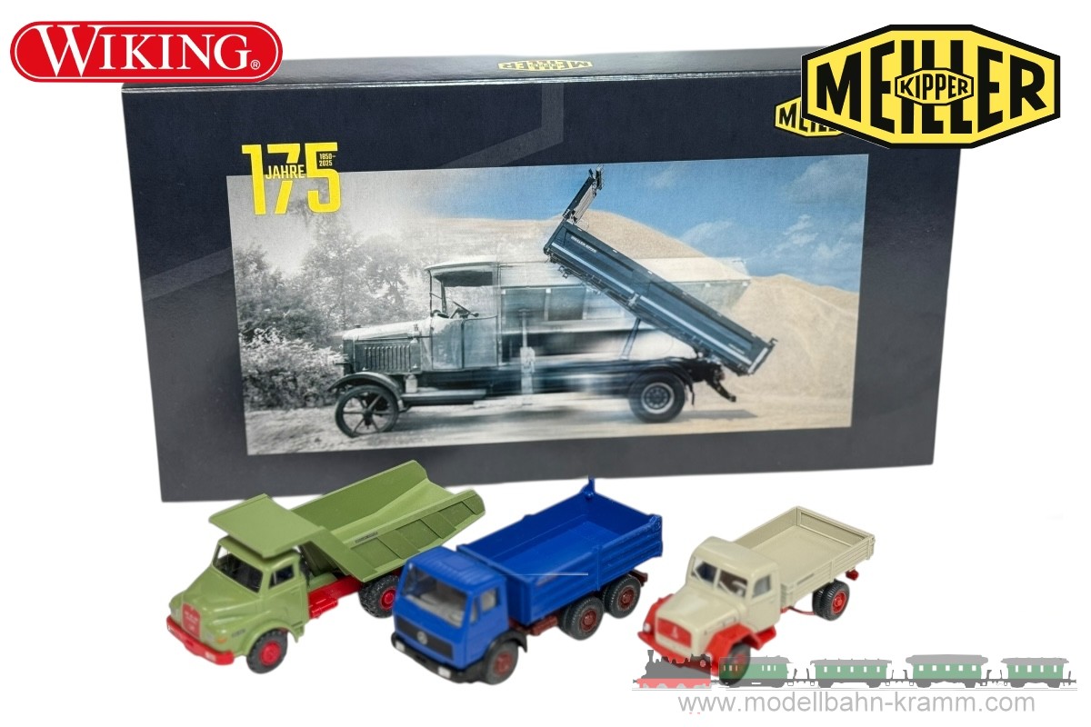 Wiking 899743, EAN 2000075829573: Set 175 Jahre Meiller Kippfahrzeuge