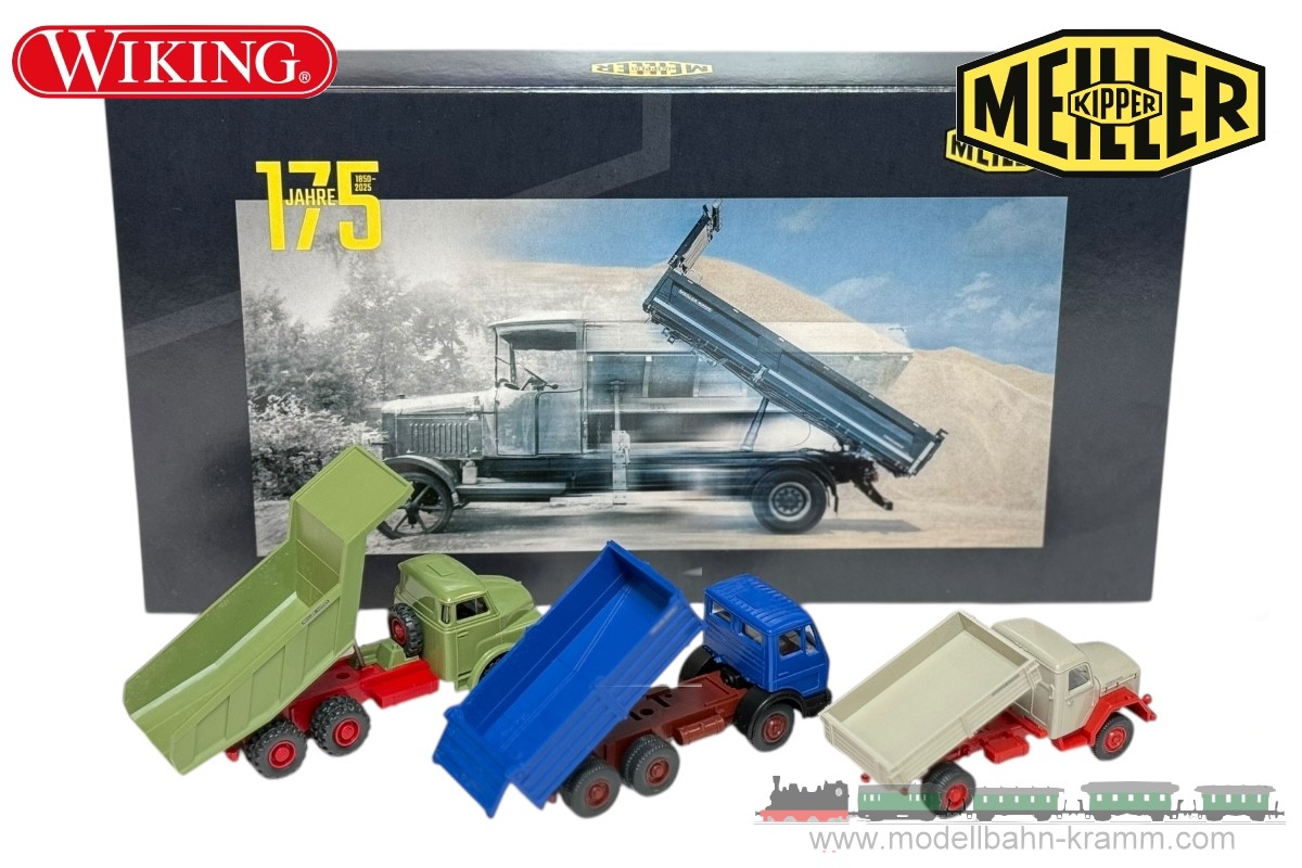 Wiking 899743, EAN 2000075829573: Set 175 Jahre Meiller Kippfahrzeuge