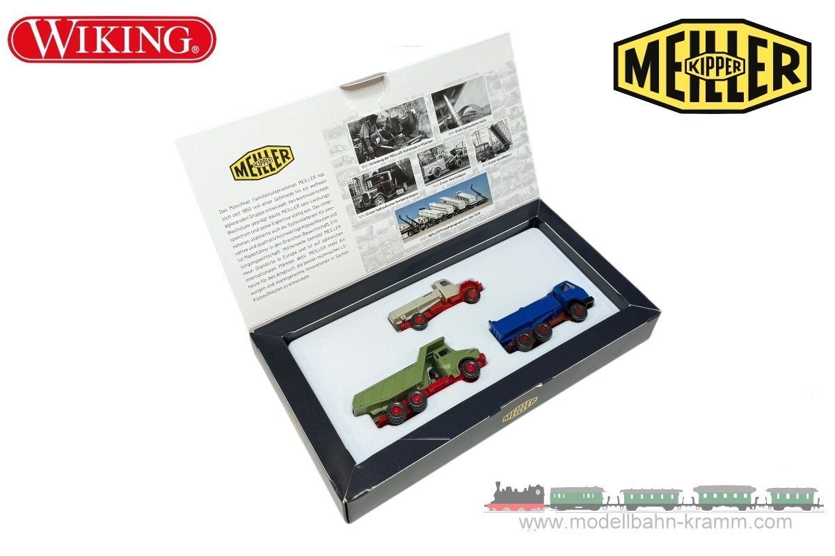 Wiking 899743, EAN 2000075829573: Set 175 Jahre Meiller Kippfahrzeuge