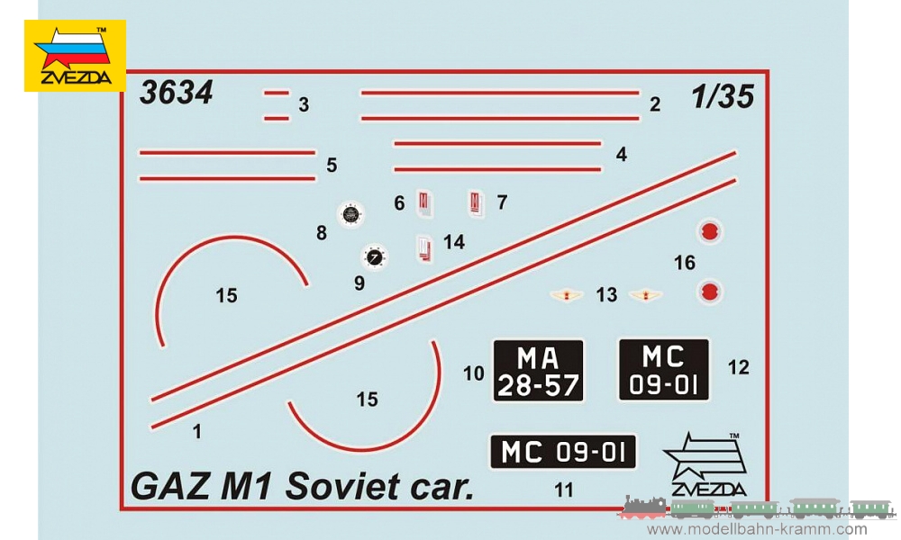 Zvezda 783634, EAN 2000008574174: GAZ M1 Soviet Staff Car