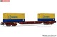 Arnold 6544, EAN 5055286684562: RENFE, 4-axle 60´ container wagon MMC brown livery, loaded with 2