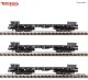 Fleischmann 826710, EAN 4005575254885: N 3-tlg. Set: Flachwagen DB AG