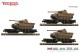 Fleischmann 845606, EAN 4005575255264: N Set 3-teilig Flachwagen mit Panzerkampfwagen, Epoche II