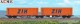 A.C.M.E. 40365, EAN 8020200403656: H0 Gelenk-Containertragwagen PKP mit ZIH Containern
