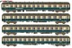 Hobbytrain 43052, EAN 4250528622864: H0 DC 4er Set Personenwagen Transitzug D 351 DB