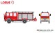 Loewe-Modellbahnzubehör 4033, EAN 4260649314289: 1:87 FORD CARGO 1320 - LF 16 - Werksfeuerwehr FORD Niehl