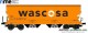 NME Nürnberger Modell-Eisenbahn 509657, EAN 4251921805731: Getreidewagen Tagnpps 95m³, orange, WASCOSA, geänderte Wagennr., AC