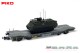 Piko 96697, EAN 4015615966975: H0 DC Panzertransportwagen beladen mit M113, SBB