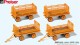 Preiser 17128, EAN 4041032171289: H0 Bausatz Anhänger DB orange zu Elektrokarre