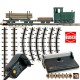 Busch-Zubehör 12003, EAN 4001738120035: H0f Start-Set Waldbahn Lok mit 2 Wagen - Feldbahn