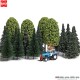 Busch-Zubehör 9777, EAN 4001738097771: H0 Baum-Set und Traktor