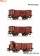 Roco 6600088, EAN 9005033066536: H0 DC 3-tlg. Set: Offene Güterwagen, FS