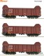 Roco 6600131, EAN 9005033070755: H0 DC 3-tlg. Set: Offene Güterwagen, DB AG