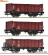 Roco 6600146, EAN 9005033070915: H0 DC 3-tlg. Set: Offene Güterwagen, DR