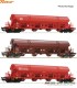 Roco 6600153, EAN 9005033072100: H0 DC 3-tlg. Set: Schwenkdachwagen, DB AG