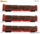 Roco 6600318, EAN 9005033390983: H0 DC 3-tlg. Set: Rungenwagen OnRail