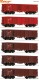 Roco 75858, EAN 9005033758585: H0 DC 6-tlg. Display: Offene Güterwagen, DB AG