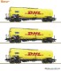 Roco 76029, EAN 9005033760298: H0 3-tlg. Set: Kesselwagen, GATX