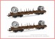 Rivarossi 6478, EAN 5055286675621: H0 DC Set Flachwagen 2-teilig der FS