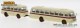 Brekina 58273, EAN 4026538582739: 1:87 JZS Jelcz 043 mit Anhänger PA01, beige / rot