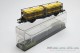 1A.Gebrauchtware 743.0002016.001, EAN 2000075581020: Röwa H0 DC 2016 Tragwagen mit 4x20´ Flachtank-Containern, jeweils 2 übereinander gelb  DB
