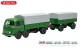 Wiking 042905, EAN 4006190429054: 1:87 Mercedes-Benz LP 333 Pritschenhängerzug (3a/2a) mit Planen, grasgrün